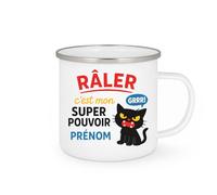 quotedazur - Mug Humour Personnalisé Râler C'est Mon Super Pouvoir - Blanc/Emaillé
