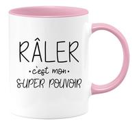 quotedazur - Mug Humour Personnalisé Râler C'est Mon Super Pouvoir - Rose/Céramique