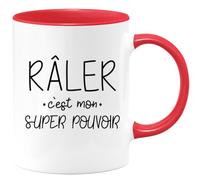 quotedazur - Mug Humour Personnalisé Râler C'est Mon Super Pouvoir - Rouge/Céramique