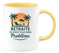 quotedazur - Mug Humour Personnalisé Retraite Ce N'est Plus Mon Problème - Jaune/Céramique