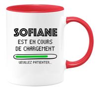 quotedazur - Mug Humour Personnalisé Sofiane Est En Cours De Chargement Veuillez Patienter - Rouge/Céramique