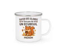 quotedazur - Mug Humour Personnalisé Sucer Des Glands Ne Fera Pas De Toi Un Écureuil - Blanc/Emaillé