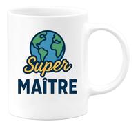 quotedazur - Mug Humour Personnalisé Super Maître - Blanc/Céramique