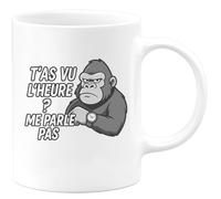 quotedazur - Mug Humour Personnalisé T'as Vu L'heure Me Parle Pas - Blanc/Céramique