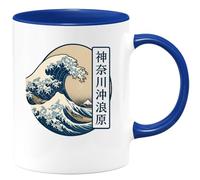 quotedazur - Mug Humour Personnalisé vague hokusai - Bleu/Céramique