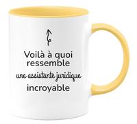 quotedazur - Mug Humour Personnalisé Voilà À Quoi Ressemble Une Assistante Juridique Incroyable - Jaune/Céramique