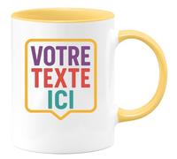 quotedazur - Mug Humour Personnalisé Votre Texte Ici Prénom - Jaune/Céramique