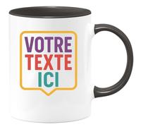 quotedazur - Mug Humour Personnalisé Votre Texte Ici Prénom - Noir/Céramique