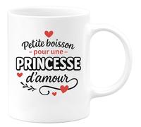 quotedazur - Mug Humour Petite Boisson Pour Une Princesse D'amour, Doux Et Charmant Idéal Cadeau Tasse Charmante Femme Amour Tendresse
