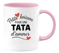 quotedazur - Mug Humour Petite Boisson Pour Une Tata D'amour, Cadeau Tasse Tendre Et Affectueux Idéal Pleine De Douceur Quotidienne