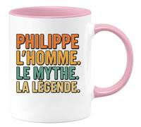 quotedazur - Mug Humour Philippe L'homme. Le Mythe. La Légende. - Idéal Cadeau Homme Tasse Originale Anniversaire