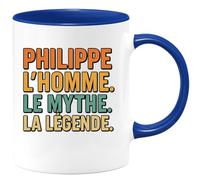 quotedazur - Mug Humour Philippe L'homme. Le Mythe. La Légende. - Idéal Cadeau Homme Tasse Originale Anniversaire