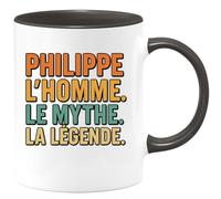 quotedazur - Mug Humour Philippe L'homme. Le Mythe. La Légende. - Idéal Cadeau Homme Tasse Originale Anniversaire