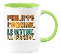 quotedazur - Mug Humour Philippe L'homme. Le Mythe. La Légende. - Idéal Cadeau Homme Tasse Originale Anniversaire