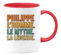 quotedazur - Mug Humour Philippe L'homme. Le Mythe. La Légende. - Idéal Cadeau Homme Tasse Originale Anniversaire