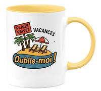 quotedazur - Mug Humour Plage Privée En Vacances Oublie3-moi ! - Cadeau Original Tasse Été Plage Pour Pause Détente
