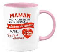 quotedazur - Mug Humour Pour Maman Avec Message D'amour Et Option Personnalisation 1 À 4 Prénoms Personnalisée Prénom, Idée Cadeau Originale Tasse Unique