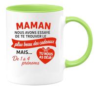 quotedazur - Mug Humour Pour Maman Avec Message D'amour Et Option Personnalisation 1 À 4 Prénoms Personnalisée Prénom, Idée Cadeau Originale Tasse Unique