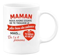 quotedazur - Mug Humour Pour Maman Avec Message D'amour Et Option Personnalisation 1 À 4 Prénoms Personnalisée Prénom, Idée Cadeau Originale Tasse Unique