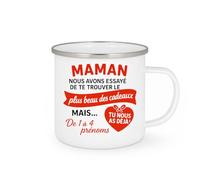 quotedazur - Mug Humour Pour Maman Avec Message D'amour Et Option Personnalisation 1 À 4 Prénoms Personnalisée Prénom, Idée Cadeau Originale Tasse Unique