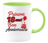 quotedazur - Mug Humour Prénom 18 Ans, Joyeux Anniversaire, Cadeau Tasse Personnalisé Spécial Original Pour Idée Unique À Offrir