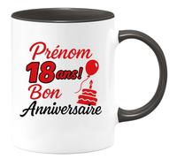quotedazur - Mug Humour Prénom 18 Ans, Joyeux Anniversaire, Cadeau Tasse Personnalisé Spécial Original Pour Idée Unique À Offrir