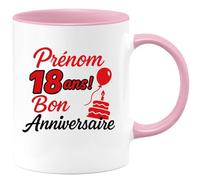 quotedazur - Mug Humour Prénom 18 Ans, Joyeux Anniversaire, Cadeau Tasse Personnalisé Spécial Original Pour Idée Unique À Offrir