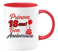 quotedazur - Mug Humour Prénom 18 Ans, Joyeux Anniversaire, Cadeau Tasse Personnalisé Spécial Original Pour Idée Unique À Offrir