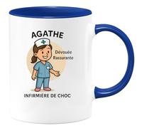 quotedazur - Mug Humour Prénom Dévouée Rassurante Infirmière De Choc Cadeau Original Tasse Pour Attentionnée Et