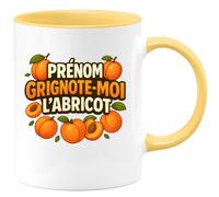quotedazur - Mug Humour Prénom Grignote-moi L'abricot Gourmand Fruité Et Personnalisé Cadeau Original Tasse Personnalisée Pour Amoureuse De Fruits Juteux