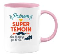 quotedazur - Mug Humour Prénom Super Témoin, Le Marié L'affirme Fièrement Cadeau Parfait Pour Avec Tasse Personnalisée Originale