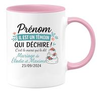 quotedazur - Mug Humour Prénom, Témoin D'exception, Message Du Marié Mariage Élodie Maxime 23/09/2024 Idée Cadeau Originale Tasse Personnalisée Pour De
