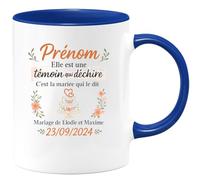 quotedazur - Mug Humour Prénom, Témoin Exceptionnelle Selon La Mariée - Mariage Élodie & Maxime 23/09/2024 - Idée Cadeau Originale Tasse Témoin Mariage Personnalisée