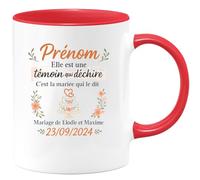 quotedazur - Mug Humour Prénom, Témoin Exceptionnelle Selon La Mariée - Mariage Élodie & Maxime 23/09/2024 - Idée Cadeau Originale Tasse Témoin Mariage Personnalisée