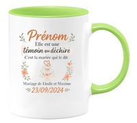 quotedazur - Mug Humour Prénom, Témoin Exceptionnelle Selon La Mariée - Mariage Élodie & Maxime 23/09/2024 - Idée Cadeau Originale Tasse Témoin Mariage Personnalisée