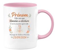 quotedazur - Mug Humour Prénom, Témoin Exceptionnelle Selon La Mariée Mariage Élodie Maxime 23/09/2024 Idée Cadeau Originale Tasse Personnalisée