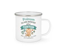 quotedazur - Mug Humour Prénom, Tu Vas Bientôt Être Tonton, Bébé T'aime Déjà Et A Hâte De Te Rencontrer Cadeau Original Tasse Tendre Pour Futur À Offrir