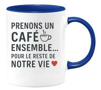 quotedazur - Mug Humour Prenons Un Café Ensemble... Pour Le Reste De Notre Vie. Cadeau Original Tasse Romantique Couple Amoureux