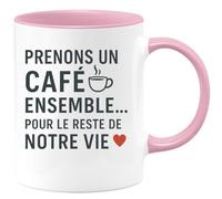 quotedazur - Mug Humour Prenons Un Café Ensemble... Pour Le Reste De Notre Vie. Cadeau Original Tasse Romantique Couple Amoureux