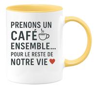 quotedazur - Mug Humour Prenons Un Café Ensemble... Pour Le Reste De Notre Vie. Cadeau Original Tasse Romantique Couple Amoureux
