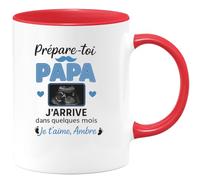 quotedazur - Mug Humour Prépare-toi Papa, J'arrive Bientôt, Je T'aime Ambre Cadeau Tasse Original Pour Futur À Venir