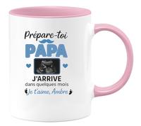quotedazur - Mug Humour Prépare-toi Papa, J'arrive Bientôt, Je T'aime - Ambre - Cadeau Tasse Original Pour Futur Papa À Venir Bientôt