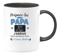 quotedazur - Mug Humour Prépare-toi Papa, J'arrive Bientôt, Je T'aime Ambre Cadeau Tasse Original Pour Futur À Venir