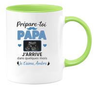 quotedazur - Mug Humour Prépare-toi Papa, J'arrive Bientôt, Je T'aime Ambre Cadeau Tasse Original Pour Futur À Venir