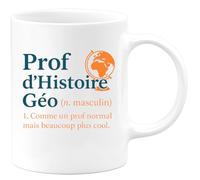 quotedazur - Mug Humour Prof D’Histoire Géo (N.Masculin) 1. Comme Un Normal Mais Beaucoup Plus Cool. Idée Cadeau Appréciée Pour Profs Fun Et