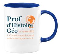 quotedazur - Mug Humour Prof D’Histoire Géo (N.Masculin) 1. Comme Un Normal Mais Beaucoup Plus Cool. Idée Cadeau Appréciée Pour Profs Fun Et