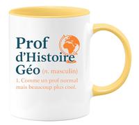 quotedazur - Mug Humour Prof D’Histoire Géo (N.Masculin) 1. Comme Un Normal Mais Beaucoup Plus Cool. Idée Cadeau Appréciée Pour Profs Fun Et
