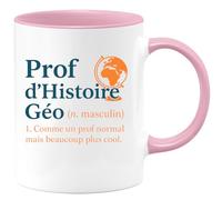 quotedazur - Mug Humour Prof D’Histoire Géo (N.Masculin) 1. Comme Un Prof Normal Mais Beaucoup Plus Cool. - Idée Cadeau Mug Appréciée Pour Profs Fun Et Cool