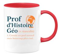 quotedazur - Mug Humour Prof D’Histoire Géo (N.Masculin) 1. Comme Un Prof Normal Mais Beaucoup Plus Cool. - Idée Cadeau Mug Appréciée Pour Profs Fun Et Cool