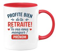 quotedazur - Mug Humour Profite Bien De Ta Retraite, Tu Vas Nous Manquer ! Prénom - Idée Cadeau Tasse Originale Pour Départ En Retraite Unique Et Personnalisée